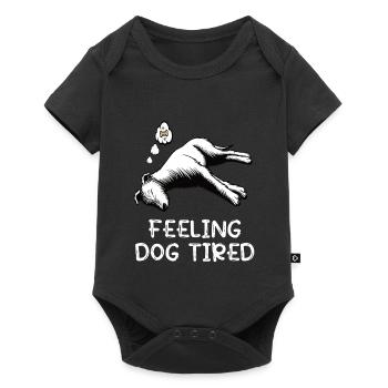 Chien fatigué Lévrier irlandais Lévrier - Body à manches courtes Premium Bébé - noir - Devant