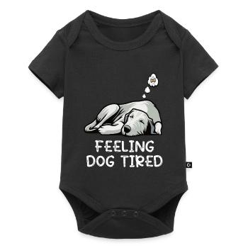 Chien fatigué Lévrier irlandais Lévrier - Body à manches courtes Premium Bébé - noir - Devant