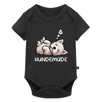 Hundemüde West highland terrier Westie Westies - Baby Premium Kurzarmbody - Schwarz - Vorne