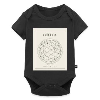 Geodesische Sphäre Geometrie Muster - Baby Premium Kurzarmbody - Schwarz - Vorne