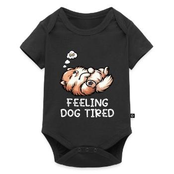 Se sentir fatigué de chien Poméranie, Poméranie, Chien Spitz Poméranie, - Body à manches courtes Premium Bébé - noir - Devant