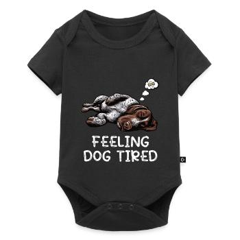 Feeling Dog Tired Deutsch Drahthaar drahthaar hund - Baby Premium Kurzarmbody - Schwarz - Vorne