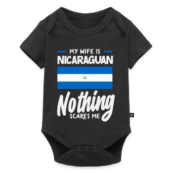 Fierté et Foyer du drapeau du Nicaragua - Body à manches courtes Premium Bébé - noir - Devant