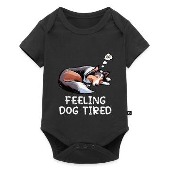 Se sentir fatigué par le chien, propriétaire de Collie Collie Colliehung, - Body à manches courtes Premium Bébé - noir - Devant