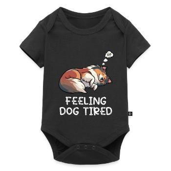 Se sentir fatigué par le chien, propriétaire de Collie Collie Colliehung, - Body à manches courtes Premium Bébé - noir - Devant