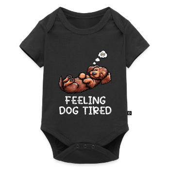 Feeling Dog Tired Rauhaardackel Dackel Teckel - Baby Premium Kurzarmbody - Schwarz - Vorne