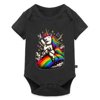 Rocking Unicorn - Baby Premium short-sleeve bodysuit - black - Front