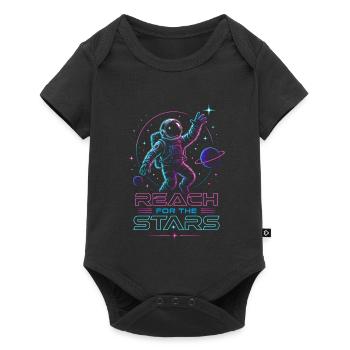 Astronaut "Reach for the Stars" | Space - Baby Premium short-sleeve bodysuit - black - Front
