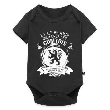 Et Le 8e Jour Dieu Crea Les Comtois Et Le Diabl... - Body à manches courtes Premium Bébé - noir - Devant