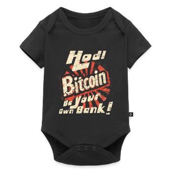 Orange Bitcoin HODL Vintage - Body à manches courtes Premium Bébé - noir - Devant