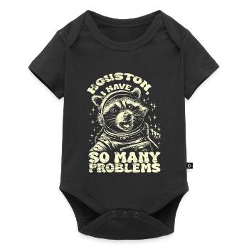 Houston, I have so many problems raccoon - Baby Premium short-sleeve bodysuit - black - Front