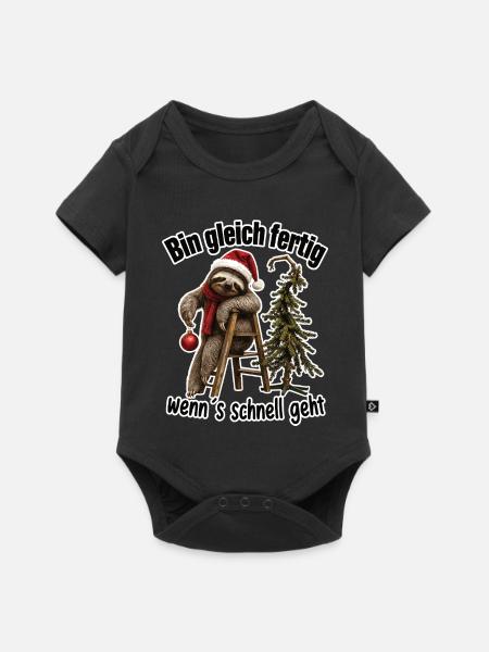 Bin gleich fertig Faultier - Baby Premium Kurzarmbody - Schwarz