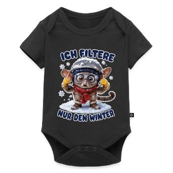 Ich filtere nur den Winter - Baby Premium Kurzarmbody - Schwarz - Vorne