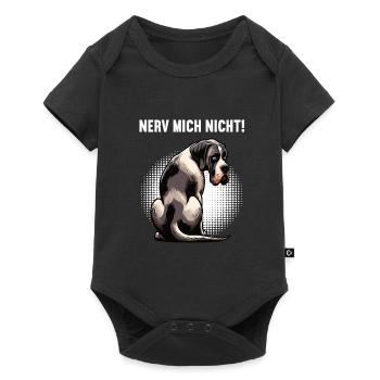 Nerv Mich Nicht Deutsche Dogge Doggen Doggenhalter - Baby Premium Kurzarmbody - Schwarz - Vorne