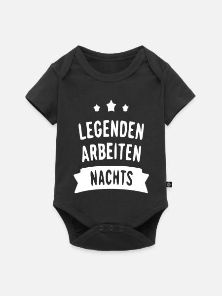 Legenden Arbeiten Nachts - Baby Premium Kurzarmbody - Schwarz