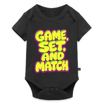 Game Set Match Tennis Shirt, Neon Style - Baby Premium Kurzarmbody - Schwarz - Vorne