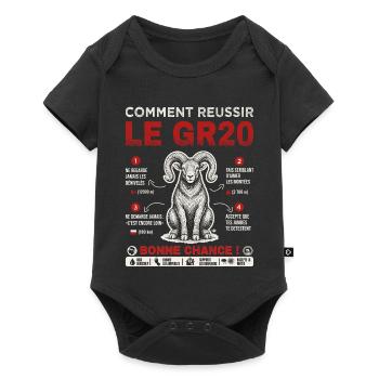 GR20 Finisher cadeau drole randonnée Corse - Body à manches courtes Premium Bébé - noir - Devant