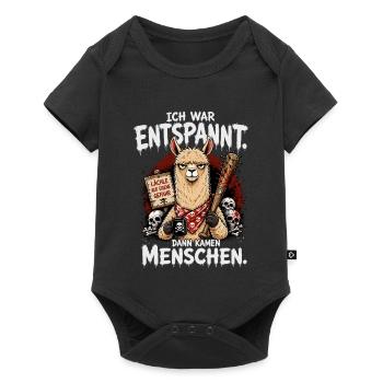 Ich War Entspannt Dann Kamen Menschen Lama - Baby Premium Kurzarmbody - Schwarz - Vorne