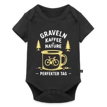 Gravel Kaffee Natur Illustration - Baby Premium Kurzarmbody - Schwarz - Vorne