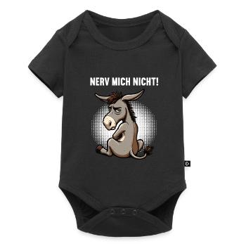 Nerv Mich Nicht Esel Eselchen Eselhalter Muli  - Baby Premium Kurzarmbody - Schwarz - Vorne