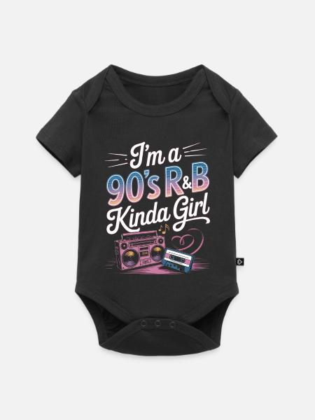 Ich bin ein 90er-Jahre-R&B-Mädchen-Retro-Mädchen - Baby Premium Kurzarmbody - Schwarz