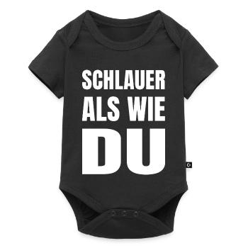 SCHLAUER ALS WIE DU - Baby Premium Kurzarmbody - Schwarz - Vorne