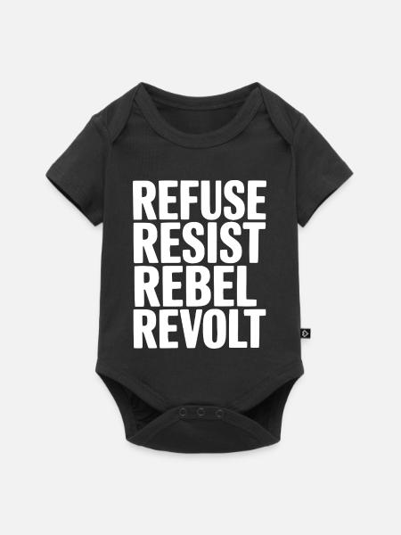 Weigern Widerstand Rebellenaufstand - Baby Premium Kurzarmbody - Schwarz