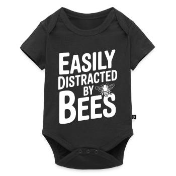 Leicht von Bienen ablenken lassen - Baby Premium Kurzarmbody - Schwarz - Vorne