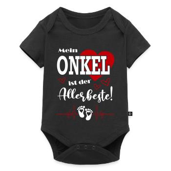 Mein Onkel ist der beste Babysprüche Familie - Baby Premium Kurzarmbody - Schwarz - Vorne