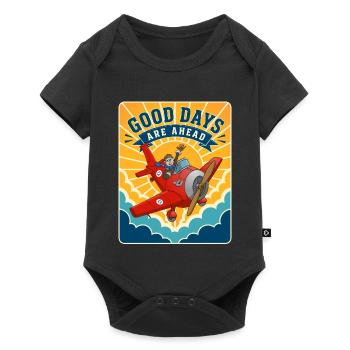 Good Days Are Coming – Retro Airplane - Baby Premium short-sleeve bodysuit - black - Front