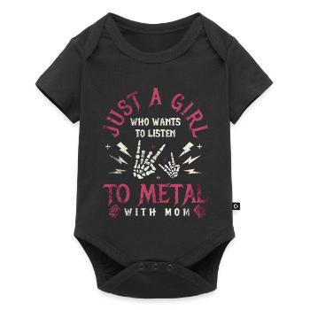 Maman Metal Bébé Fille Cadeau Metalhead - Body à manches courtes Premium Bébé - noir - Devant