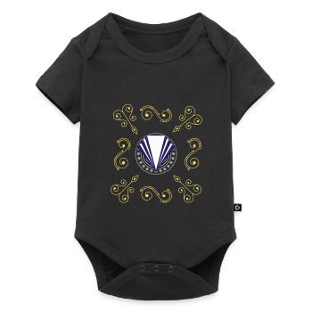 Art Deco Diamant Muster - Baby Premium Kurzarmbody - Schwarz - Vorne