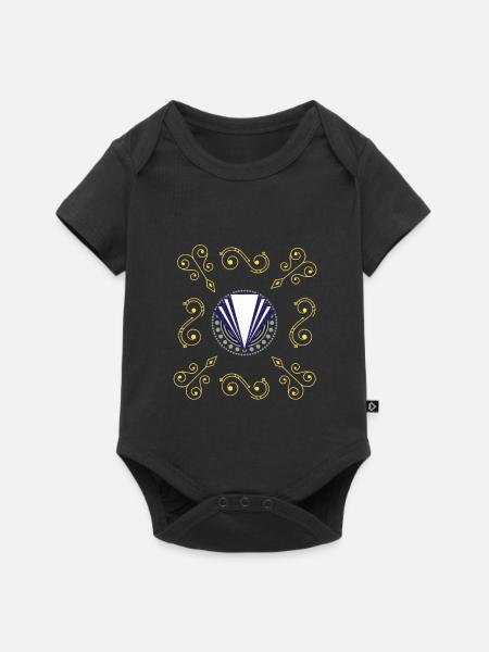 Art Deco Diamant Muster - Baby Premium Kurzarmbody - Schwarz