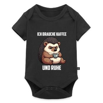 Ich Brauche Kaffee und Ruhe Igel Igelliebhaber  - Baby Premium Kurzarmbody - Schwarz - Vorne