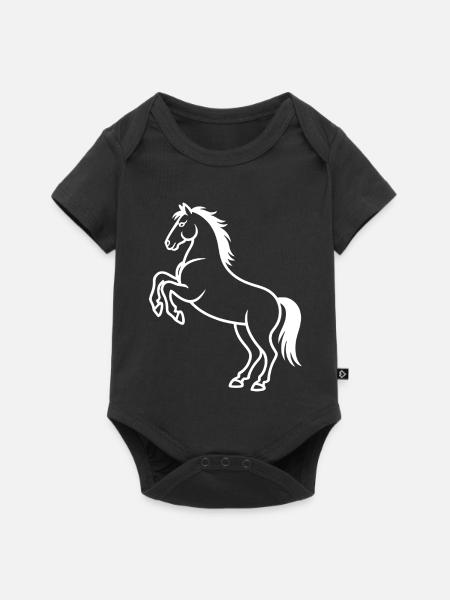 Springendes Pferd Silhouette - Baby Premium Kurzarmbody - Schwarz