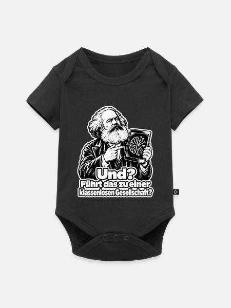 KI und Klassenlose Gesellschaft - Baby Premium Kurzarmbody - Schwarz