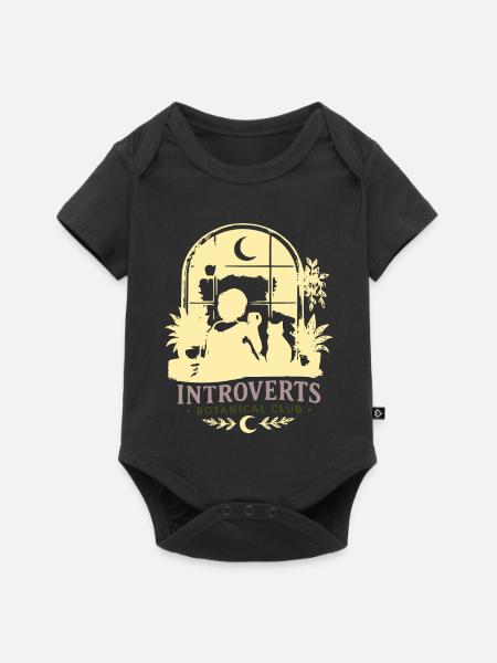 Introvert Botanik Klub - Baby Premium Kurzarmbody - Schwarz