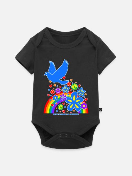 give_peace_a_chance - Baby Premium Kurzarmbody - Schwarz