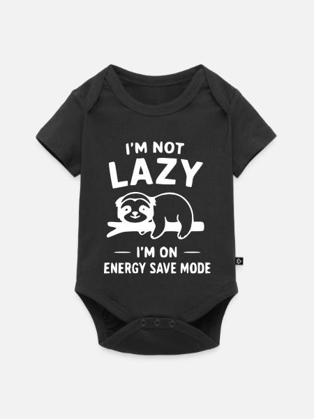 Ich bin nicht faul Energiesparmodus - Baby Premium Kurzarmbody - Schwarz