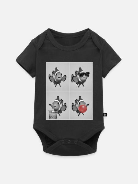 Clownfische Clownfisch - Baby Premium Kurzarmbody - Schwarz
