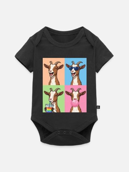 Ziegen Ziege - Baby Premium Kurzarmbody - Schwarz
