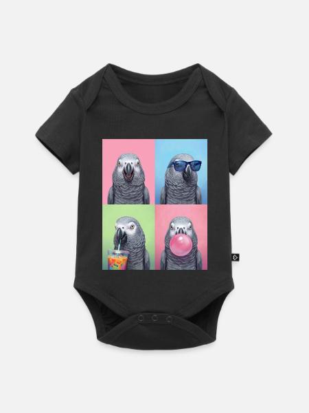 Graupapageien Graupapagei - Baby Premium Kurzarmbody - Schwarz