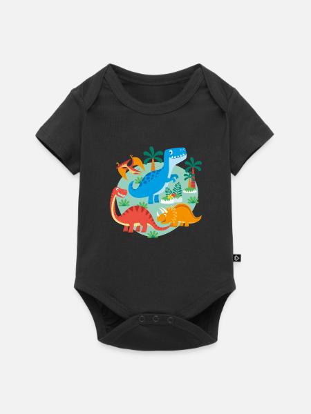DINOSAURS - Baby Premium short-sleeve bodysuit - black