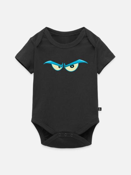 Böser Blick T Shirt & Hoodie - blaue, böse Augen - Premium kortærmet baby-body  - sort