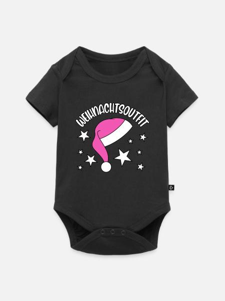 Weihnachten 2026 Outfit - Weihnachtsoutfit 2026 - Baby Premium Kurzarmbody - Schwarz