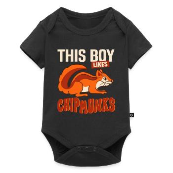 Squirrels Forest Animal Wildlife Chipmunks - Baby Premium short-sleeve bodysuit - black - Front