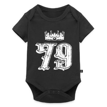 79 Number crown - Baby Premium short-sleeve bodysuit - black - Front