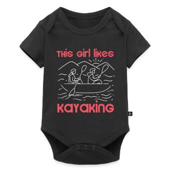 Une fille aime le kayak, les sports nautiques, le - Body à manches courtes Premium Bébé - noir - Devant