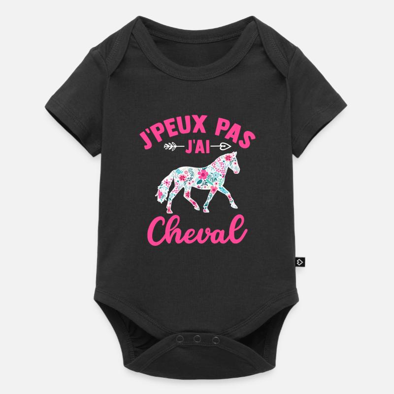 j'peux pas j'ai cheval t-shirt cavalière - Body à manches courtes Premium Bébé - noir