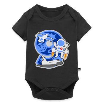 Astronaut 9. Geburtstagsparty Nummer 9 - 9 Jahre - Baby Premium Kurzarmbody - Schwarz - Vorne